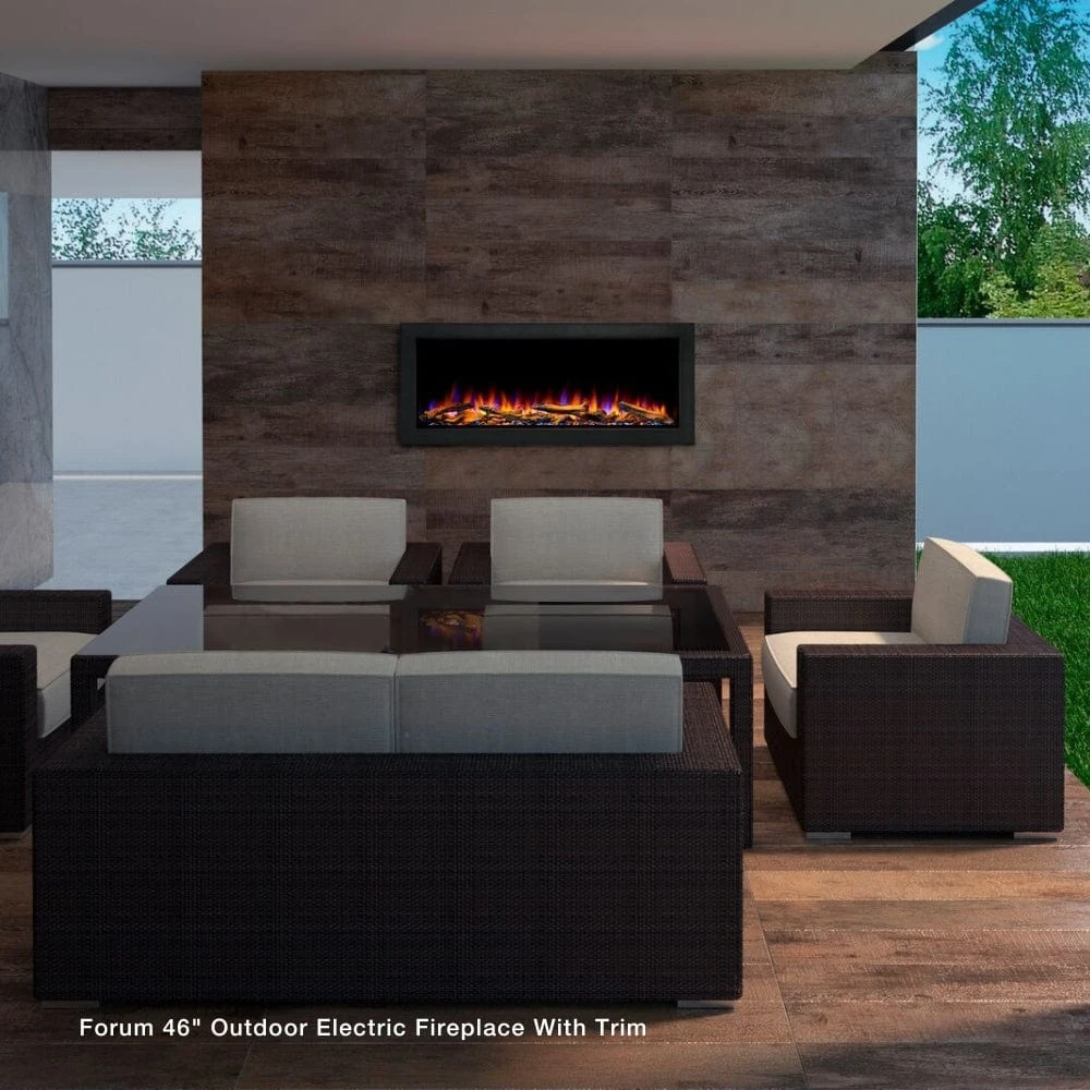 Simplifire Forum Built-In Outdoor Electric Fireplace With Trim Kit - No Heat 5 Simplifire Forum Built-In Outdoor Electric Fireplace With Trim Kit - No Heat - Image 5