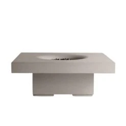 Solus Elevated Halo 36-Inch Square Ultra High-Performance Concrete Gas Fire Pit