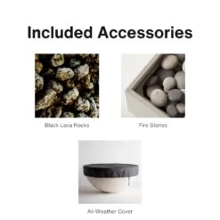 Solus Luna 42-Inch Round Ultra High-Performance Concrete Gas Fire Pit -Dimplex Officials solus luna 42 inch round ultra high performance concrete gas fire pit 30546599936094