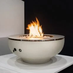 Solus Luna 42-Inch Round Ultra High-Performance Concrete Gas Fire Pit -Dimplex Officials solus luna 42 inch round ultra high performance concrete gas fire pit 30547498532958