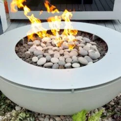 Solus Luna 42-Inch Round Ultra High-Performance Concrete Gas Fire Pit -Dimplex Officials solus luna 42 inch round ultra high performance concrete gas fire pit 30547723616350