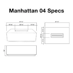 Stonelum Manhattan 04 47-Inch Rectangular Concrete Gas Fire Pit Table -Dimplex Officials stonelum manhattan 04 47 inch rectangular concrete gas fire pit table 30280084783198