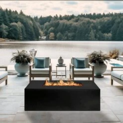 Stonelum Manhattan 04 47-Inch Rectangular Concrete Gas Fire Pit Table -Dimplex Officials stonelum manhattan 04 47 inch rectangular concrete gas fire pit table 30324477526110