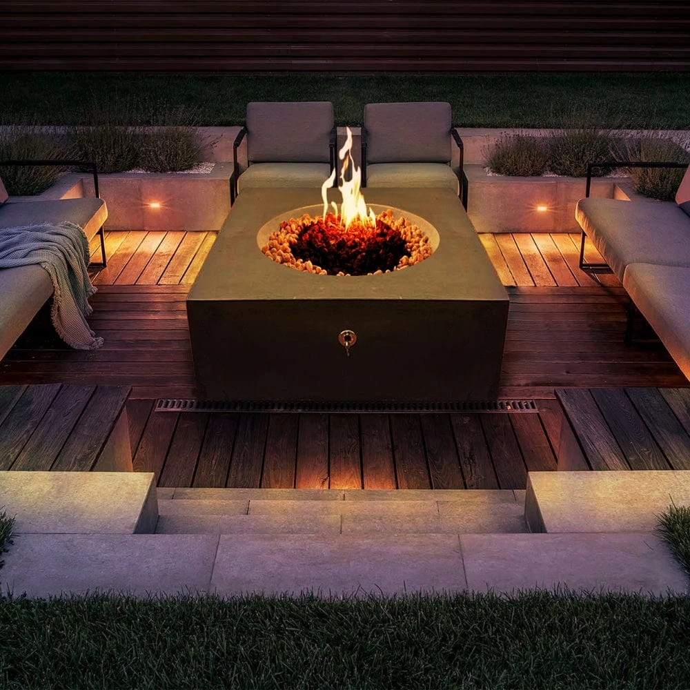 Stonelum Praga 01 39-Inch Square Concrete Gas Fire Pit Table 3 Stonelum Praga 01 39-Inch Square Concrete Gas Fire Pit Table - Image 3