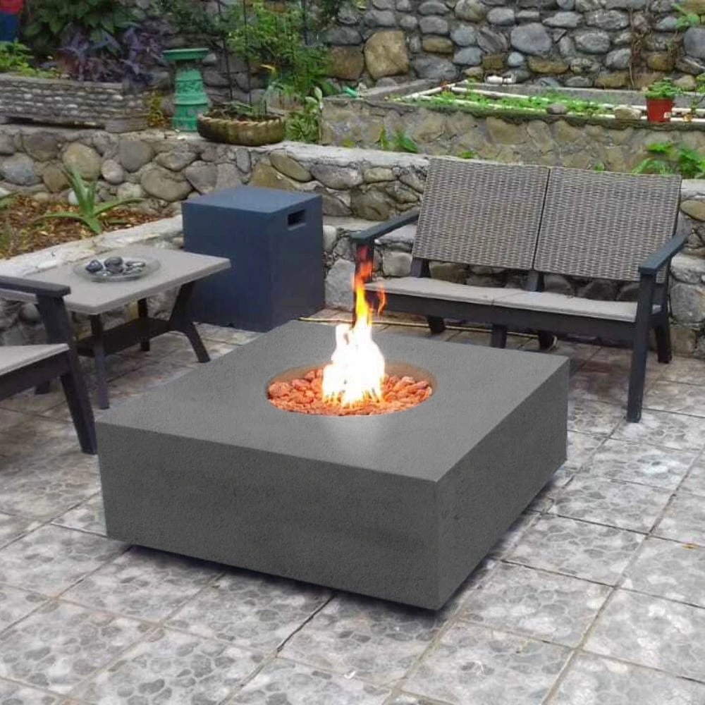 Stonelum Praga 01 39-Inch Square Concrete Gas Fire Pit Table 6 Stonelum Praga 01 39-Inch Square Concrete Gas Fire Pit Table - Image 6