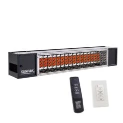 Sunpak S34 B TSR Wall/Ceiling Mounted Infrared Gas Heater With Remote - Black