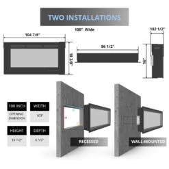 Superior Plexus Built-In/Wall Mounted Zero Clearance Linear Electric Fireplace -Dimplex Officials superior plexus built in wall mounted zero clearance linear electric fireplace 29938460459102
