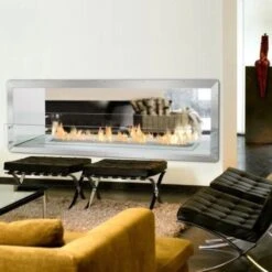 The Bio Flame 72-Inch Firebox DS - Built-in See-Through Ethanol Fireplace -Dimplex Officials the bio flame 72 inch firebox ds built in see through ethanol fireplace 29111260577886