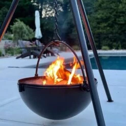 Cowboy Cauldron The Dude 24-Inch Steel Fire Pit Grill (CC-DUDE) -Dimplex Officials the dude steel fire pit grill by cowboy cauldron 29564179185758