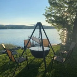 Cowboy Cauldron The Dude 24-Inch Steel Fire Pit Grill (CC-DUDE) -Dimplex Officials the dude steel fire pit grill by cowboy cauldron 29564192751710