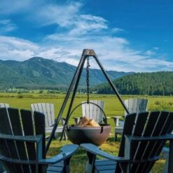 Cowboy Cauldron The Dude 24-Inch Steel Fire Pit Grill (CC-DUDE) -Dimplex Officials the dude steel fire pit grill by cowboy cauldron 29564213035102