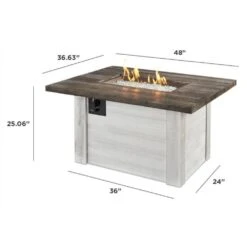 The Outdoor GreatRoom Company Alcott 48-Inch Rectangular Gas Fire Pit Table (ALC-1224) -Dimplex Officials the outdoor greatroom company the outdoor greatroom company alcott 48 rectangular gas fire pit table alc 1224 14367606866014