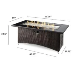 The Outdoor GreatRoom Company Balsam Montego 59-Inch Linear Gas Fire Pit Table (MG-1242-BLSM-K) -Dimplex Officials the outdoor greatroom company the outdoor greatroom company balsam montego 59 linear gas fire pit table mg 1242 blsm k 28333233471582