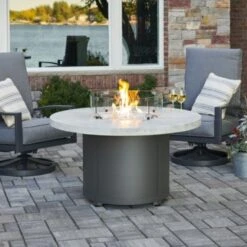 The Outdoor GreatRoom Company Beacon 48-Inch Round Gas Fire Pit Table -Dimplex Officials the outdoor greatroom company the outdoor greatroom company beacon 48 round gas fire pit table 28354728886366