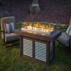 The Outdoor GreatRoom Company Denali Brew 57-Inch Linear Gas Fire Pit Table (DENBR-1242) -Dimplex Officials the outdoor greatroom company the outdoor greatroom company denali brew 57 linear gas fire pit table 14352480436318