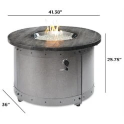 The Outdoor GreatRoom Company Edison 41-Inch Round Gas Fire Pit Table (ED-20) -Dimplex Officials the outdoor greatroom company the outdoor greatroom company edison 41 round gas fire pit table ed 20 14386413797470