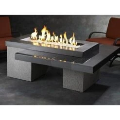 The Outdoor GreatRoom Company Uptown 65-Inch Linear Gas Fire Pit Table -Dimplex Officials the outdoor greatroom company the outdoor greatroom company uptown 65 linear gas fire pit table black 28353120272478