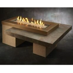 The Outdoor GreatRoom Company Uptown 65-Inch Linear Gas Fire Pit Table -Dimplex Officials the outdoor greatroom company the outdoor greatroom company uptown 65 linear gas fire pit table brown 28353119912030