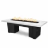Top Fires Alameda Black And White Steel Gas Fire Pit Table - Electronic