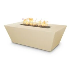 Top Fires Angelus 60-Inch Rectangular GFRC Gas Fire Pit Table - Electronic -Dimplex Officials top fires angelus 60 inch rectangular gfrc gas fire pit table electronic liquid propane vanilla opt aglgf60ekit van lp 840057360548 29686567075934