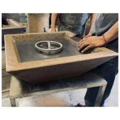 Top Fires Avalon 30-Inch Square Concrete Gas Fire Bowl - Match Lit -Dimplex Officials top fires avalon 30 inch square concrete gas fire bowl match lit 28822033104990