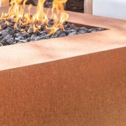 Top Fires Cabo Linear Corten Steel Gas Fire Pit Table -Dimplex Officials top fires cabo linear corten steel gas fire pit table 29658307067998