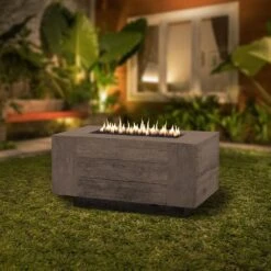 Top Fires Catalina Rectangular GFRC Gas Fire Pit - Flame Sense -Dimplex Officials top fires catalina rectangular gfrc gas fire pit flame sense 29556589953118