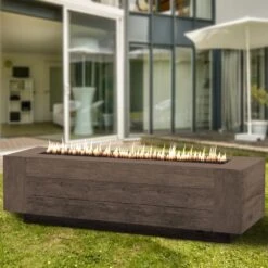 Top Fires Catalina Rectangular GFRC Gas Fire Pit - Flame Sense -Dimplex Officials top fires catalina rectangular gfrc gas fire pit flame sense 29556590018654