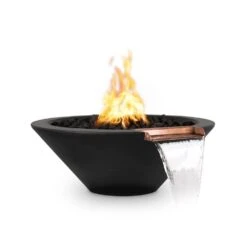 Top Fires Cazo 24-Inch Round Concrete Gas Fire And Water Bowl - Match Lit (OPT-24RFW)