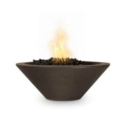 Top Fires Cazo 24-Inch Round Concrete Gas Fire Bowl - Match Lit (OPT-24RFO) -Dimplex Officials top fires cazo 24 inch round concrete gas fire bowl match lit opt 24rfo liquid propane chocolate opt 24rfo chc lp 840029521106 29679274688606