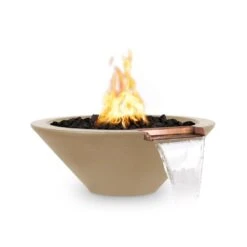Top Fires Cazo 31-Inch Round Concrete Gas Fire And Water Bowl - Match Lit (OPT-31RFW) -Dimplex Officials top fires cazo 31 inch round concrete gas fire and water bowl match lit opt 31rfw liquid propane brown opt 31rfw brn lp 29680109158494