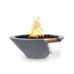 Top Fires Cazo 31-Inch Round Concrete Gas Fire And Water Bowl - Match Lit (OPT-31RFW) -Dimplex Officials top fires cazo 31 inch round concrete gas fire and water bowl match lit opt 31rfw liquid propane gray opt 31rfw gry lp 29680109027422