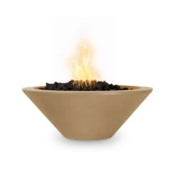 Top Fires Cazo 31-Inch Round Concrete Gas Fire Bowl - Electronic (OPT-31RFOE) -Dimplex Officials top fires cazo 31 inch round concrete gas fire bowl electronic opt 31rfoe liquid propane brown opt 31rfoe12v brn lp 840029521939 29680110403678