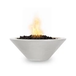 Top Fires Cazo 31-Inch Round Concrete Gas Fire Bowl - Electronic (OPT-31RFOE) -Dimplex Officials top fires cazo 31 inch round concrete gas fire bowl electronic opt 31rfoe liquid propane limestone opt 31rfoe12v lim lp 840029521953 29680110534750