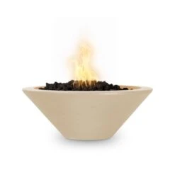 Top Fires Cazo 31-Inch Round Concrete Gas Fire Bowl - Match Lit (OPT-31RFO) -Dimplex Officials top fires cazo 31 inch round concrete gas fire bowl match lit opt 31rfo liquid propane vanilla opt 31rfo van lp 840029521823 29680112697438