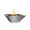 Top Fires Maya 24-Inch Square Stainless Steel Gas Fire Bowl - Electronic (OPT-103-SQ24WFE)