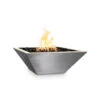 Top Fires Maya 24-Inch Square Stainless Steel Gas Fire Bowl - Match Lit (OPT-103-SQ24WF)
