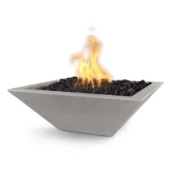 Top Fires Maya 30-Inch Square Concrete Gas Fire Bowl - Match Lit (OPT-30SFO) -Dimplex Officials top fires maya 30 inch square concrete gas fire bowl match lit opt 30sfo 29695677792350