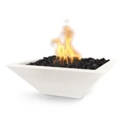 Top Fires Maya 36-Inch Square Concrete Gas Fire Bowl - Electronic (OPT-36SFOE) -Dimplex Officials top fires maya 36 inch square concrete gas fire bowl electronic opt 36sfoe liquid propane limestone opt 36sfoe12v lim lp 840029527481 29695733465182