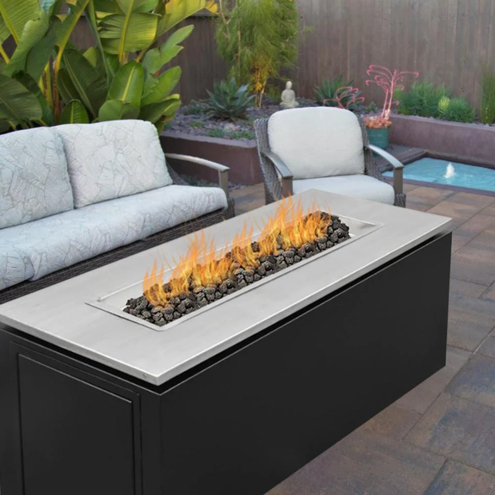 Top Fires Merona 46-Inch Rectangular Fire Pit With Stainless Steel Top - Match Lit (TOP-MC4622) 2 Top Fires Merona 46-Inch Rectangular Fire Pit With Stainless Steel Top - Match Lit (TOP-MC4622) - Image 2