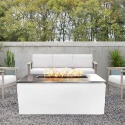 Top Fires Merona 46-Inch Rectangular Fire Pit With Stainless Steel Top - Match Lit (TOP-MC4622) 17 Top Fires Merona 46-Inch Rectangular Fire Pit With Stainless Steel Top - Match Lit (TOP-MC4622) -Dimplex Officials top fires merona 46 inch rectangular fire pit with stainless steel top match lit top mc4622 liquid propane white powdercoat top mc4622 wht lp 840057367516 29572480860254