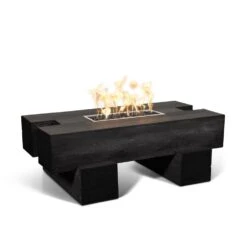 Top Fires Palo Rectangular Wood Grain GFRC Gas Fire Pit Table - Electronic -Dimplex Officials top fires palo rectangular wood grain gfrc gas fire pit table electronic 29696943325278