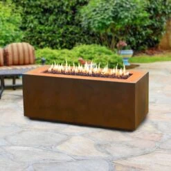 Top Fires Pismo Corten Steel Gas Fire Pit - Match Lit -Dimplex Officials top fires pismo corten steel gas fire pit match lit 29618993791070