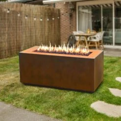 Top Fires Pismo Corten Steel Gas Fire Pit - Match Lit -Dimplex Officials top fires pismo corten steel gas fire pit match lit 29618993856606