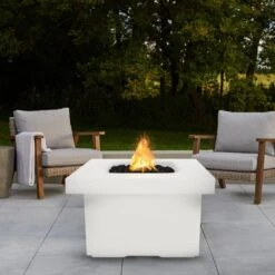 Top Fires Ramona 36-Inch Square GFRC Gas Fire Pit Table - Electronic -Dimplex Officials top fires ramona 36 inch square gfrc gas fire pit table electronic liquid propane limestone opt rmnsq36ekit lim lp 840029503027 29575104430174