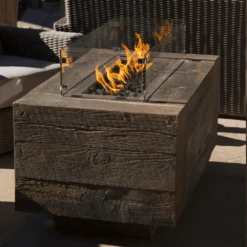 Top Fires Catalina Rectangular GFRC Gas Fire Pit - Flame Sense -Dimplex Officials top fires rectangular catalina gfrc gas fire pit flame sense 28824282136670