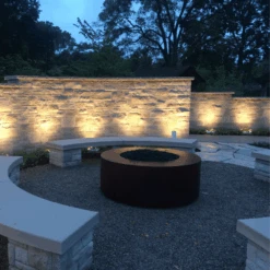 Top Fires Unity Round Corten Steel Gas Fire Pit - Match Lit -Dimplex Officials top fires round corten steel gas fire pit match lit 28824403771486