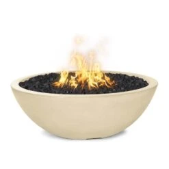 Top Fires Sedona 33-Inch Round Concrete Gas Fire Bowl - Electronic (OPT-33RFOE) -Dimplex Officials top fires sedona 33 inch round concrete gas fire bowl electronic opt 33rfoe liquid propane vanilla opt 33rfoe12v van lp 840029517833 29686313156702