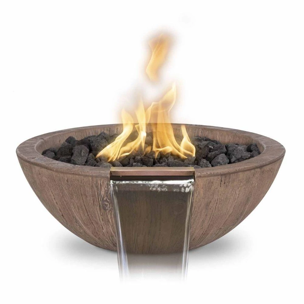 Top Fires Sedona 27-Inch Wood Grain GFRC Gas Fire And Water Bowl - Match Lit 1 Top Fires Sedona 27-Inch Wood Grain GFRC Gas Fire And Water Bowl - Match Lit