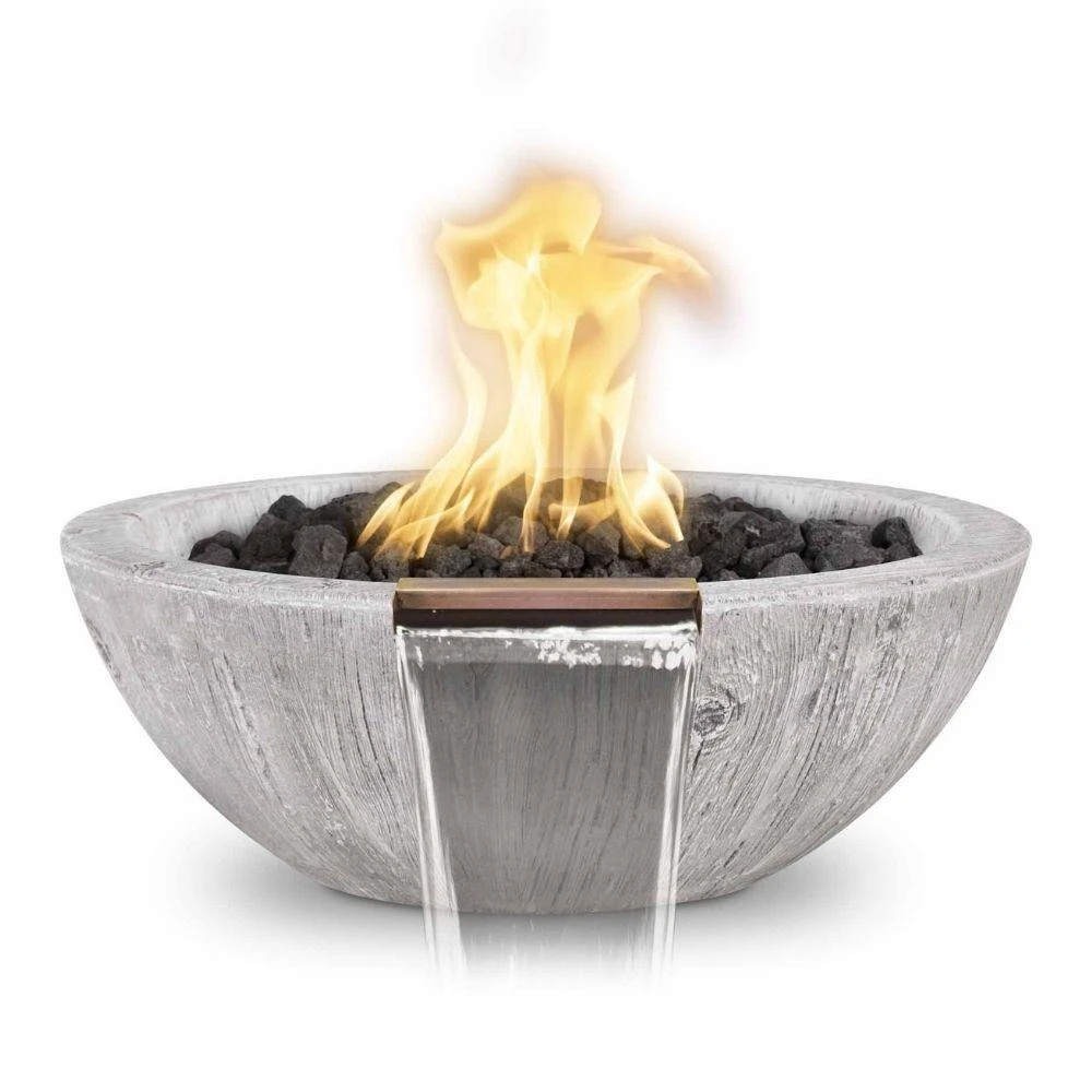 Top Fires Sedona 27-Inch Wood Grain GFRC Gas Fire And Water Bowl - Match Lit 2 Top Fires Sedona 27-Inch Wood Grain GFRC Gas Fire And Water Bowl - Match Lit - Image 2